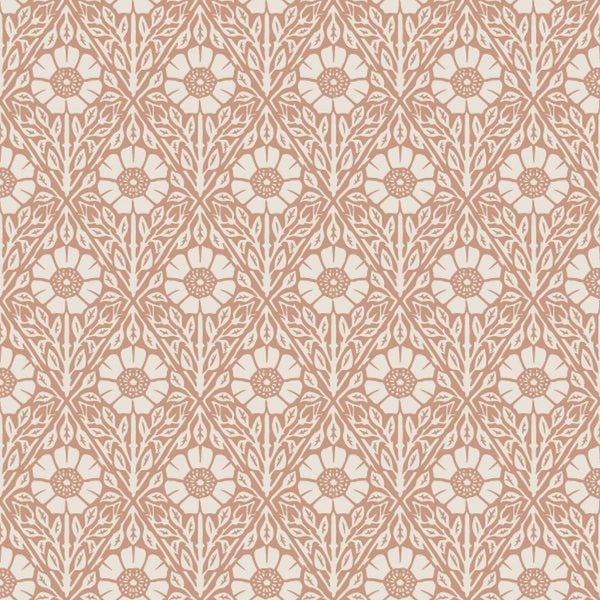 Borastapeter Tapete Blumenmuster Terrakotta - 53 cm x 10.05 m - 662565