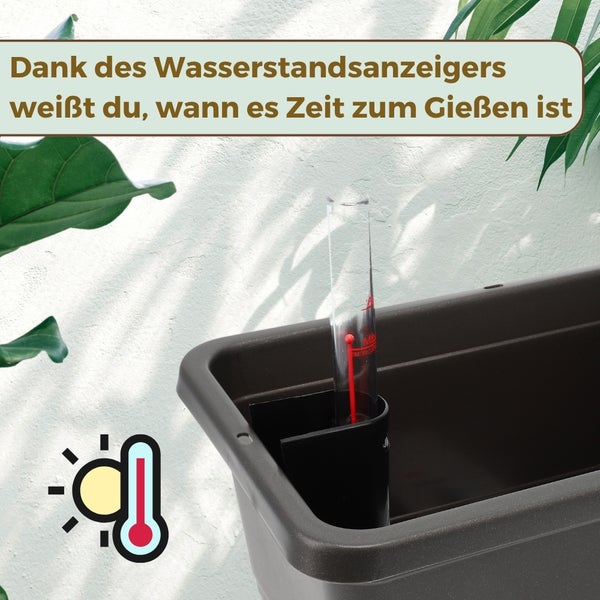 Blumenkasten mit Wasserstandsanzeiger