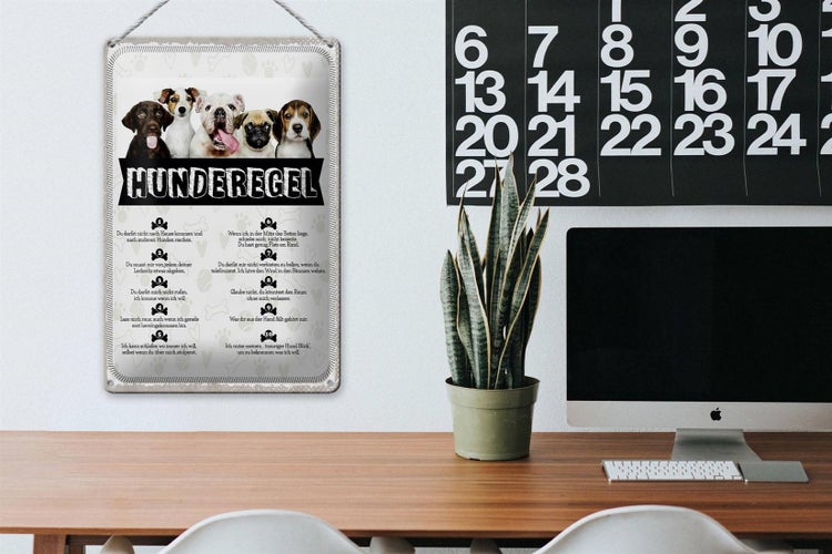 Blechschild Spruch 20x30cm Hunderegel lass mich raus