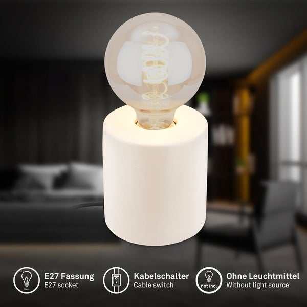 Tischlampe Tischleuchte Schlafzimmer Büro Kabelschalter Keramik Flur