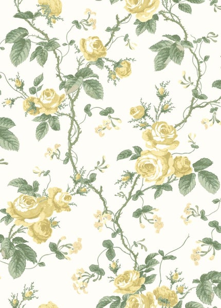 Borastapeter Tapete Rosen Gelb - 53 cm x 10.05 m - 660418