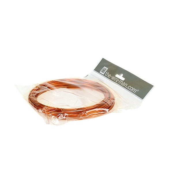 Kupferdraht Rolle, Basteldraht in transparentem Beutel, the-wire-man.com Logo
