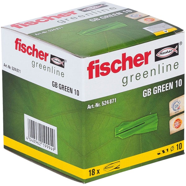 Fischer 18x Gasbetondübel GB Green 10 - 524871