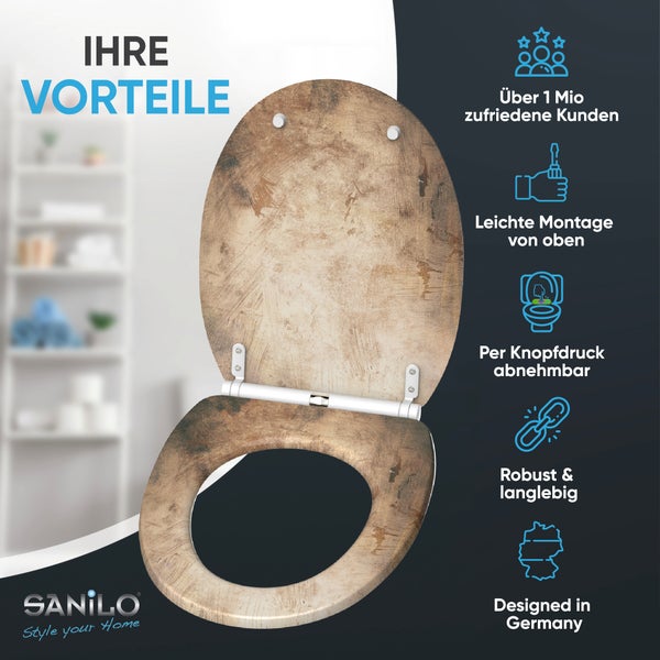 WC-Sitz mit Absenkautomatik & Top Fix Canvas