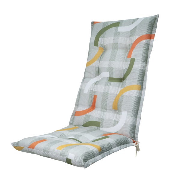 Hochlehnerauflage Tess orange - Ca. 123x50 cm - 4er-Set