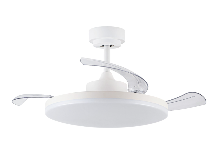 Deckenventilator mit Beleuchtung und transparenten Flügeln