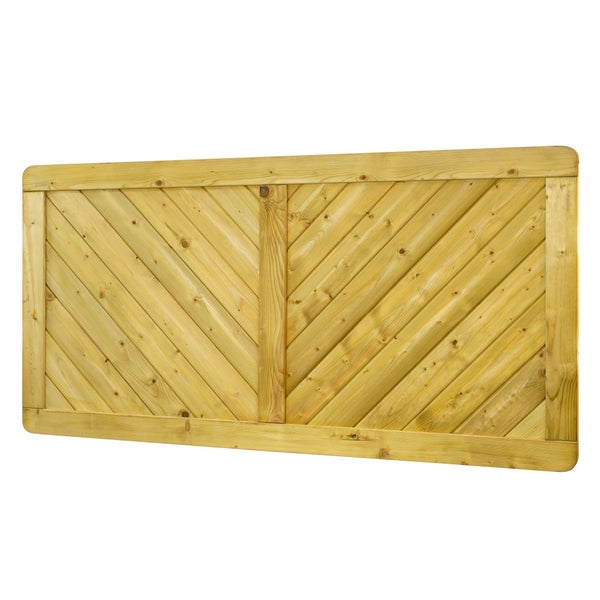 Holzzaun-Element mit diagonalem Bretterdesign