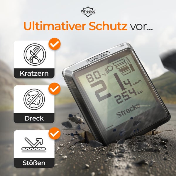 Wheeloo Bosch Intuvia 100 Displayschutz I Ebike Schutzhülle transparent & wasserabweisend I E Bike Display Schutz Zubehör für Fahrradcomputer Abdeckung