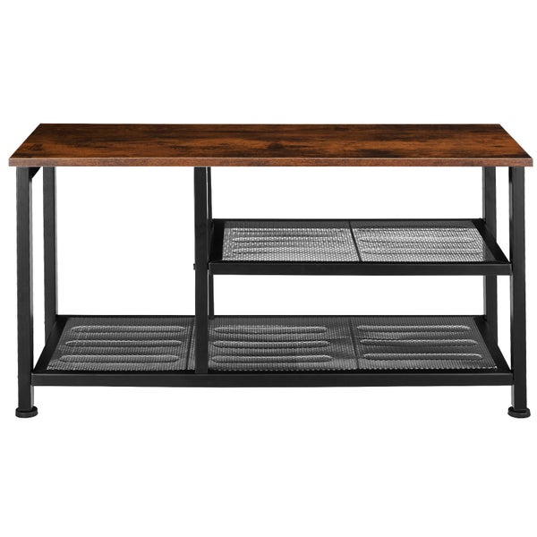 Schuhregal tectake Taunton 80 x 30 x 45,5 cm Industrial Style Industrial Holz dunkel, rustikal