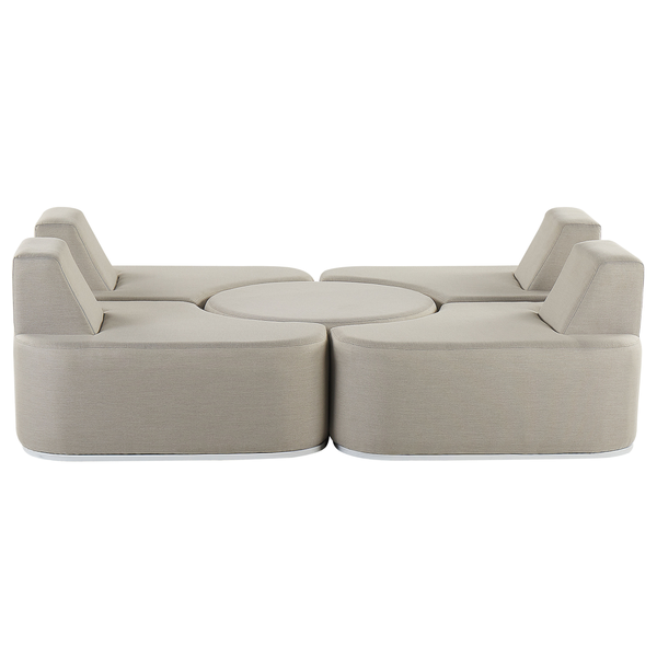 Lounge Set mit Tisch 4-Sitzer FABRO modular Hellgrau