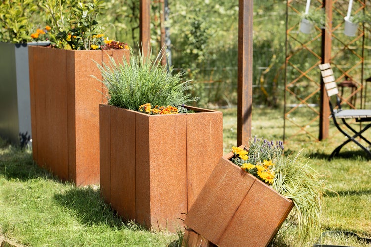 Hochbeet klassisch ELEO Monterosso 45 x 90 x 68 cm Cortenstahl
