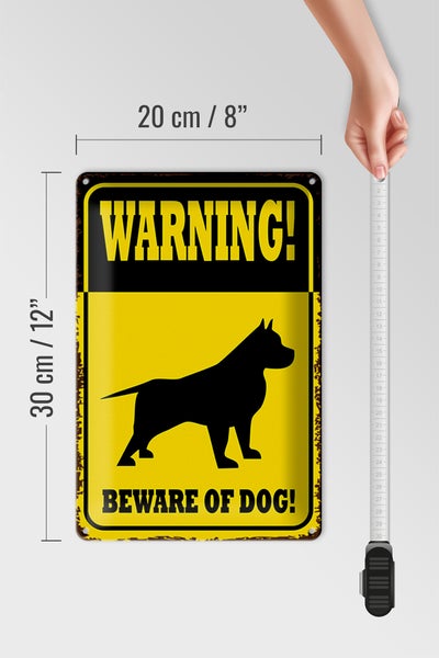 Blechschild Spruch 20x30cm Hund Warning beware of dog