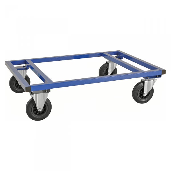 Kongamek Palettenwagen in blau 305mm hoch ohne Bremse für Euro-Paletten 1200x800mm