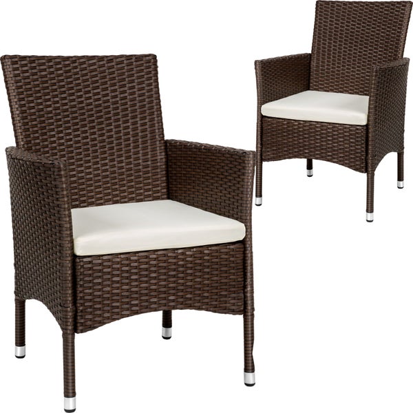 2er Set Rattanstuhl tectake Nantes widerstandsfähig 59 x 57 x 85 cm