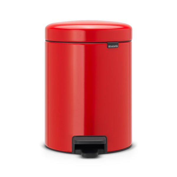 Brabantia Klassischer Tretmülleimer Mit Soft Verschluss 5 Liter HxBxT 30,2 x 26,3 x 21,7 cm Metall Rot