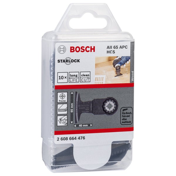Bosch 10x HCS Tauchsägeblatt AII 65 APC Wood 40 x 65 mm - 2608664476