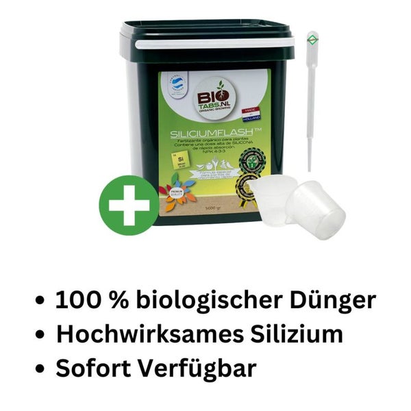 BioTabs Silicium Flash 2500 ml – Organischer Bodenhilfsstoff für starke Pflanzen inkl. Messbecher