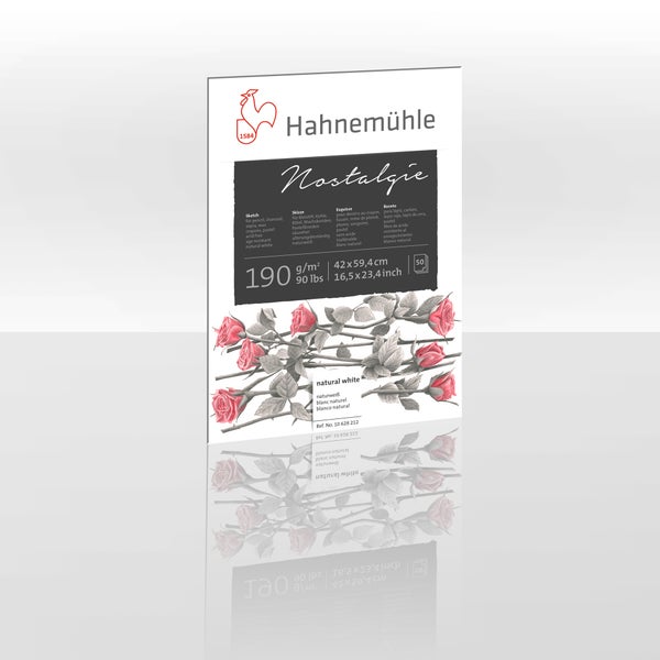 Hahnemühle Logo, Ölmalblock Öl 230, Leinenstruktur, säurefrei, naturweiß, 230 Gramm pro Quadratmeter, 30 mal 40 Zentimeter, 10 Blatt.