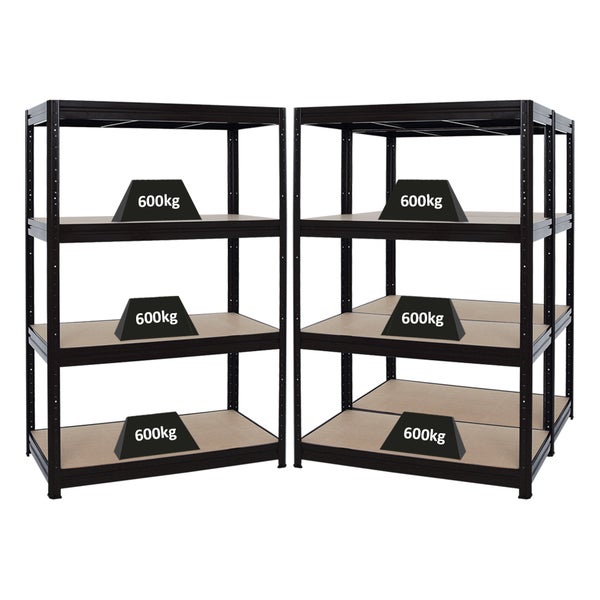 PROREGAL Mega Deal 3er-Sparset Profi-Schwerlastregal DINO HxBxT 180x120x60cm Fachlast 600kg Schwarz