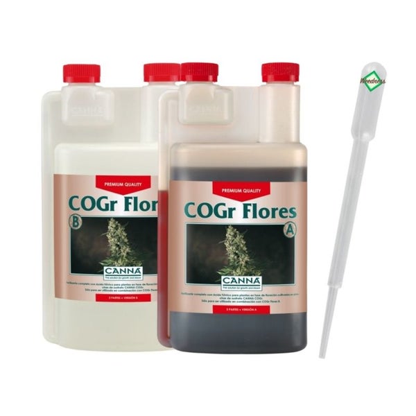 Canna COGr Flores A&B 1L – Zwei-Komponenten-Dünger für Kokos-Substrat – Optimale Nährstoffversorgung für üppige Blüten – Perfekt für die Blütephase – Präzise Dosierung für maximale Blütenproduktion