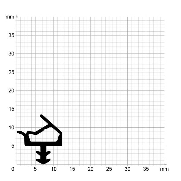 Technische Zeichnung einer Dichtung mit Maßen in Millimetern