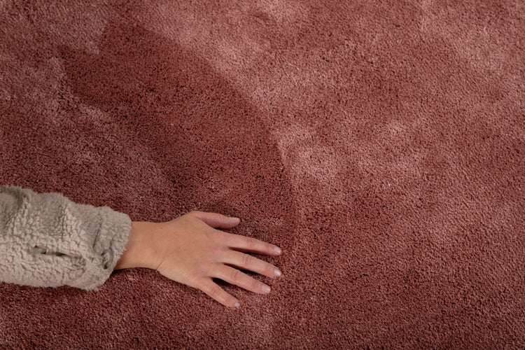 Undra Teppich Ø200 cm Polyester pink. 200 X 200 X 1 cm