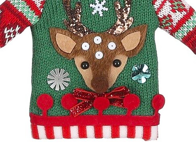 LAALU Ornament Pullover mit Hirsch 20,5 cm