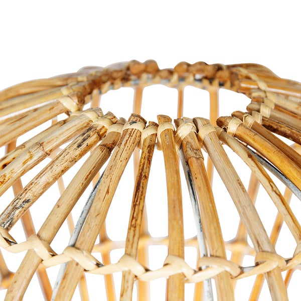 Detailansicht eines Lampenschirms aus Rattan