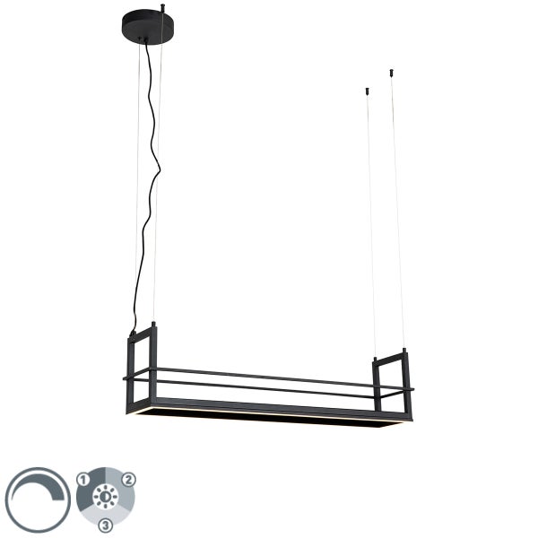Hängelampe schwarz mit Gestell inkl. LED 3-stufig dimmbar - Cage Rack