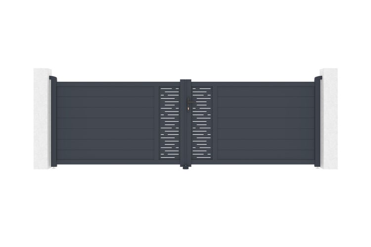 Flügeltor 4m ARLBERG H.120 graues Aluminium