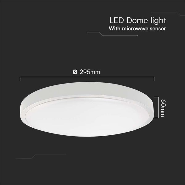 LED-Deckenleuchte mit Mikrowellensensor, Durchmesser 295 Millimeter