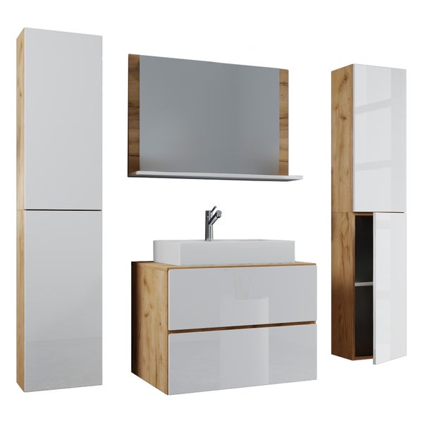 5-tlg. Waschplatz Waschtisch Lendas XL Schublade