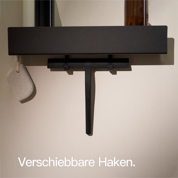 Designfabrik Hamburg Duschablage ohne Bohren Schwarz 42cm