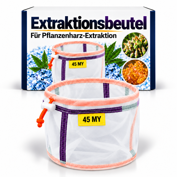 Extraktionsbeutel zur Pflanzenharzgewinnung mit 45 Mikrometer Filterfeinheit vor der Produktverpackung
