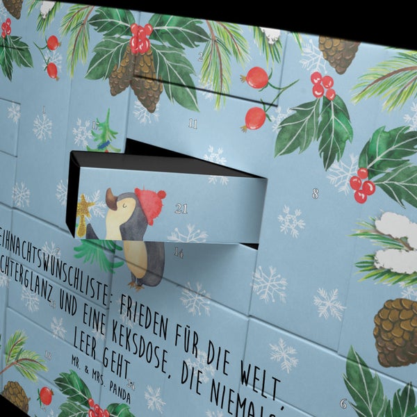 Mr. & Mrs. Panda Befüllbarer Adventskalender Pinguin Weihnachtsbaum - Blau Pastell