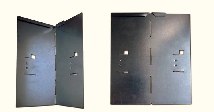 Metallplatte mit Aussparungen für Befestigungen