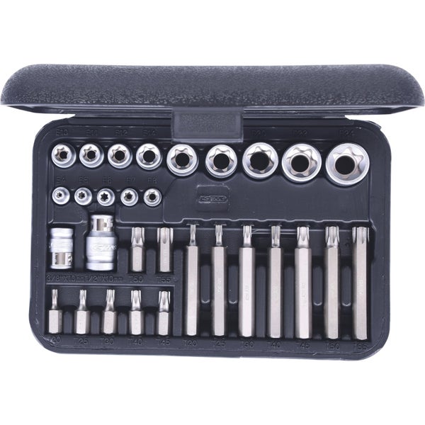 Steckschlüssel-Bit-Satz in schwarzem Gehäuse