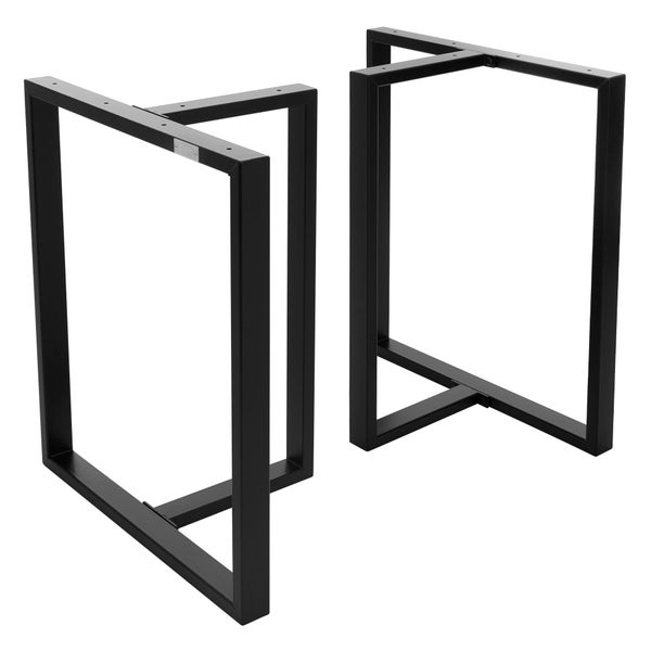 ML-Design 2er Set Tischgestell B60xH72 cm in T-Form, Metall, Schwarz, Industrial-Design,  Kufengestell für Esstische & Schreibtische, Tischbeine Tischkufen Tischuntergestell Möbelfüße für DIY-Projekte