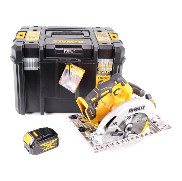 DeWalt Akku-Handkreissäge DCS572NT mit 18 Volt Akku und TSTAK Transportkoffer.