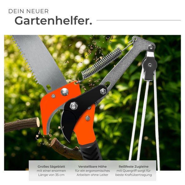 Hochentaster mit Sägeblatt und Seilzug für Baumschnitt