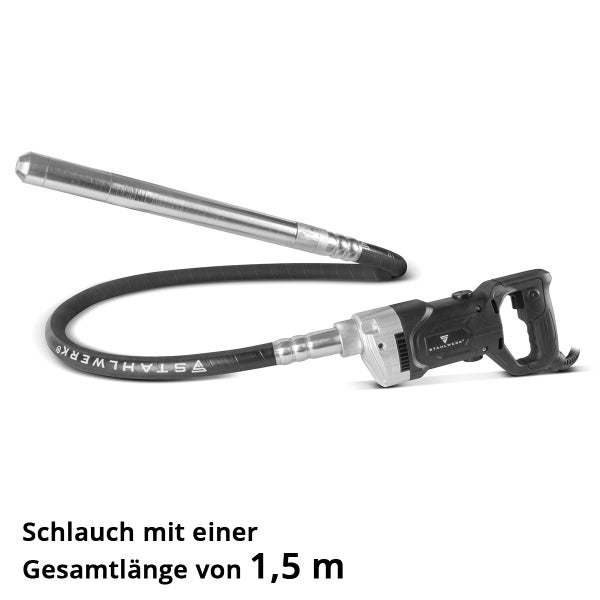 Betonrüttler mit Schlauch und Bedienelement