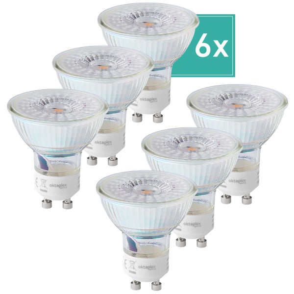 Oktaplex Lux GU10 6er Set LED Leuchtmittel 2700K Warmweiß 450lm 2,5W