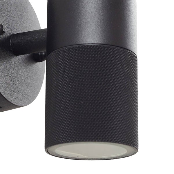 Lindby Wandleuchte außen Jovane (spritzwassergeschützt (Modern) in Schwarz aus Aluminium (2 flammig, GU10) - Außenwandleuchten Wandlampe Led Außenlampe Outdoor für Außenwand/Hauswand