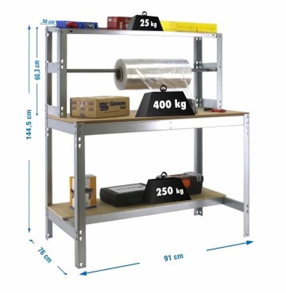 PROREGAL Packtisch Buffalo HxBxT 84 x 90 x 76 cm Traglast 400 kg Verzinkt