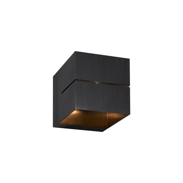 Schwarze Wandleuchte in Würfelform