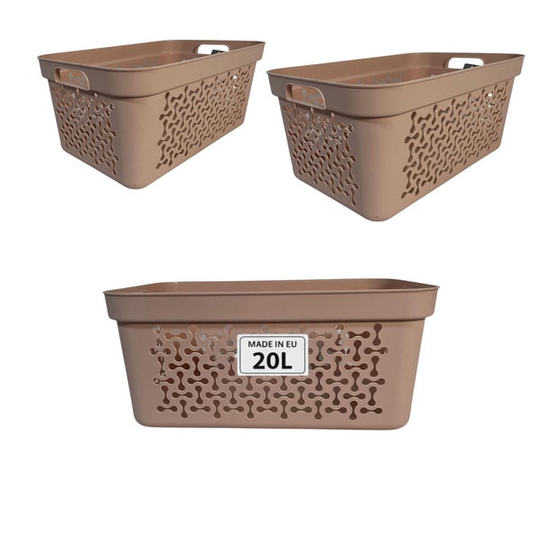 Drei Kunststoffkörbe, 20 Liter