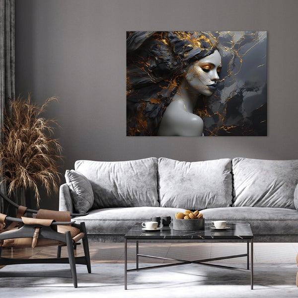 Leinwandbild Abstrakt Marmor Frau Modern Bilder Wohnzimmer 60X40 cm