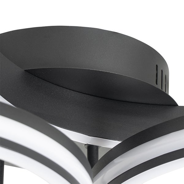 Detailansicht einer LED Deckenleuchte mit geschwungenem Design