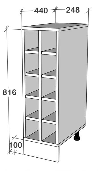 Küchenschrank Weinregal Unterschrank Esilo 25cm