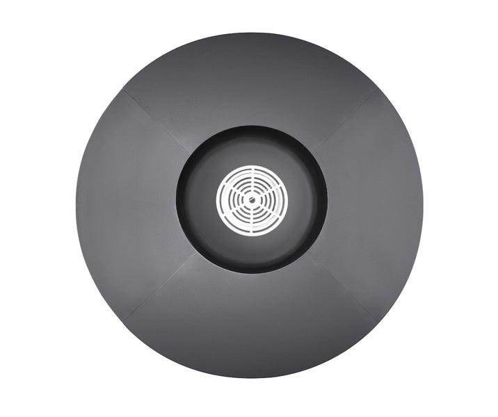 The Favilla Fuji Feuerschale Schwarz – Feuerstelle mit Holzfach & Abdeckhaube | 120x120x46 cm | Pulverbeschichtet, wetterfest & vormontiert | Gartenofen für Terrasse & Outdoor-Lounge